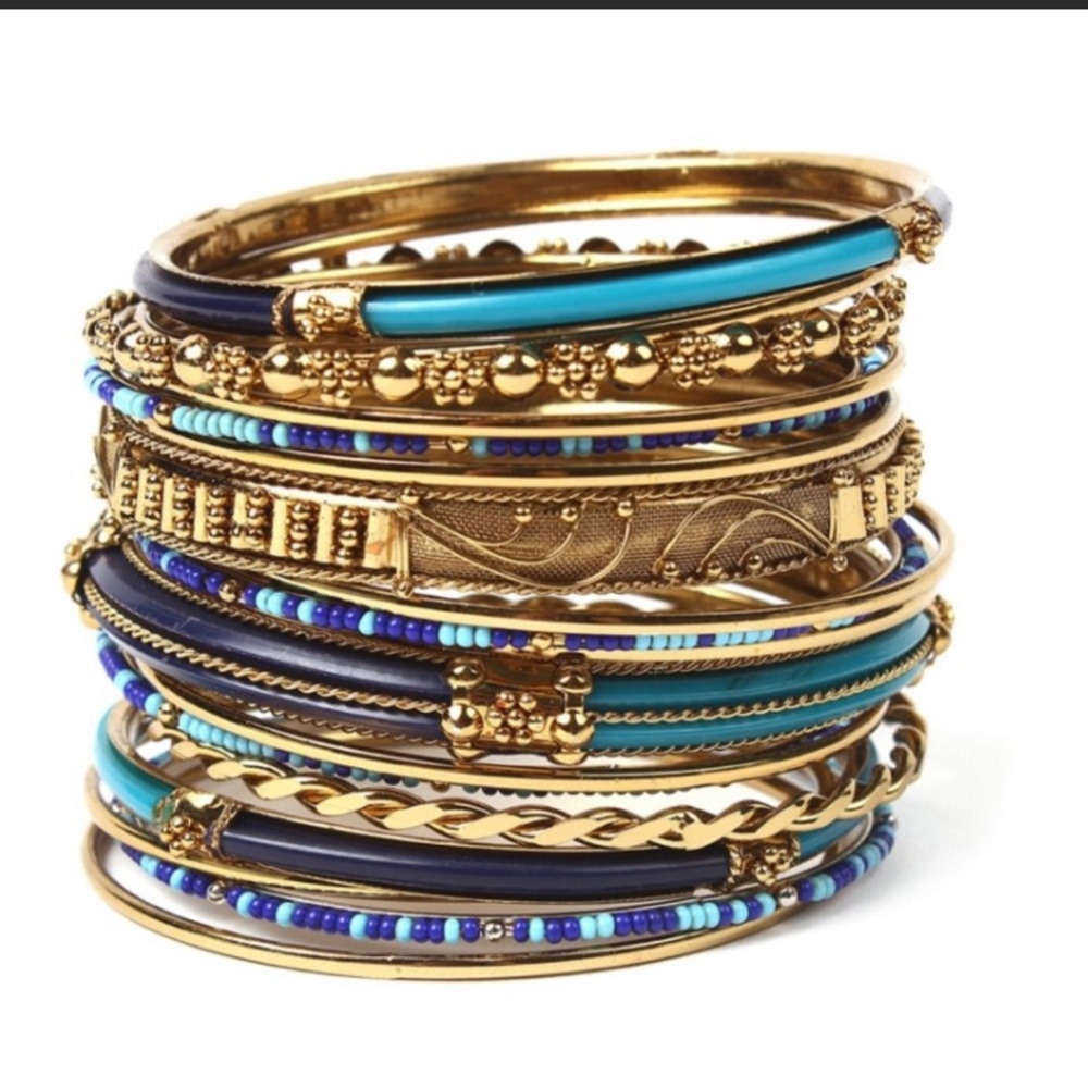 Amrita Singh Monaco Bangle Set in blue